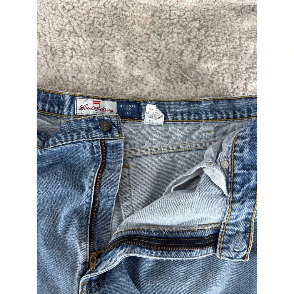 Levi's Size 40x29 540 Relaxed Fit Straight Leg Denim Jeans Blue Men